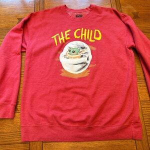 Star Wars Red Sweatshirt with The Child Graphic